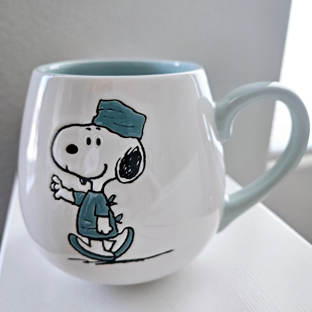 Snoopy White and Blue Coffee Mug - Picture 2 of 6